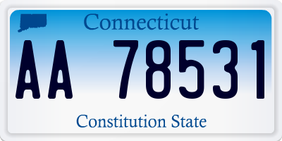 CT license plate AA78531