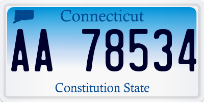 CT license plate AA78534