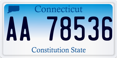 CT license plate AA78536