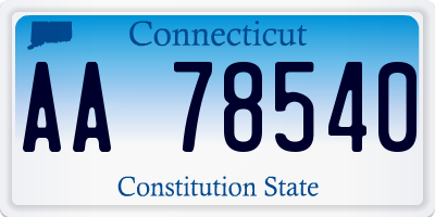 CT license plate AA78540