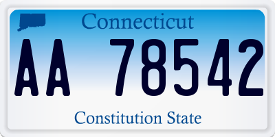 CT license plate AA78542