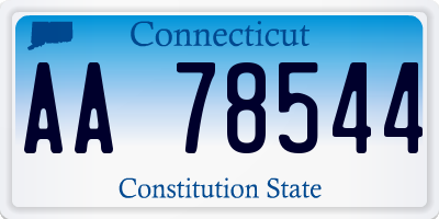 CT license plate AA78544