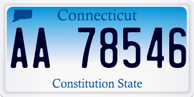 CT license plate AA78546