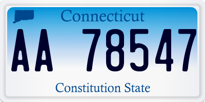 CT license plate AA78547