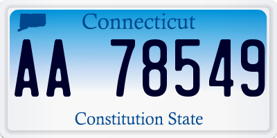 CT license plate AA78549