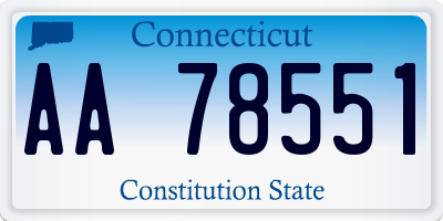 CT license plate AA78551