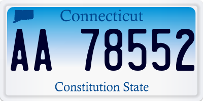 CT license plate AA78552