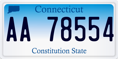 CT license plate AA78554