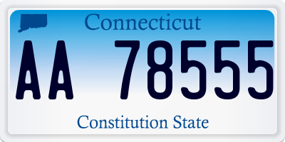 CT license plate AA78555