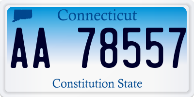 CT license plate AA78557