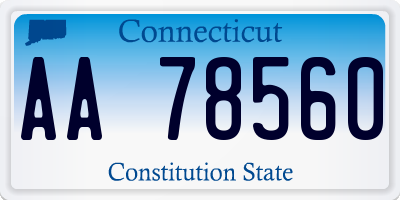 CT license plate AA78560