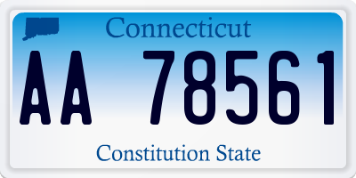 CT license plate AA78561