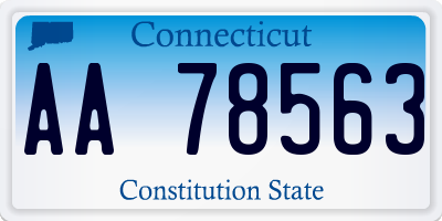 CT license plate AA78563