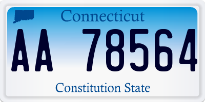 CT license plate AA78564