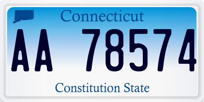 CT license plate AA78574