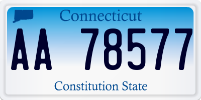 CT license plate AA78577