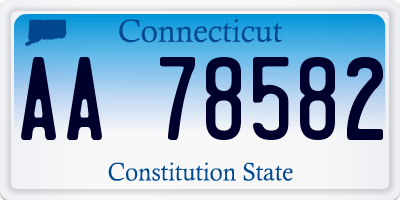 CT license plate AA78582