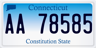 CT license plate AA78585