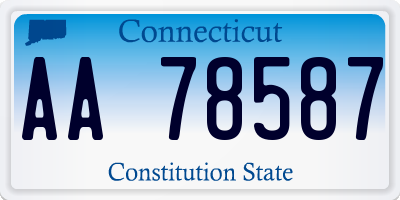 CT license plate AA78587