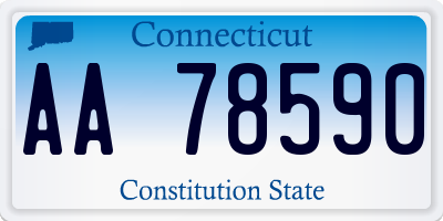 CT license plate AA78590