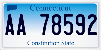 CT license plate AA78592