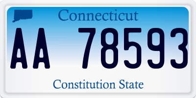 CT license plate AA78593