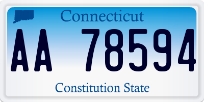 CT license plate AA78594