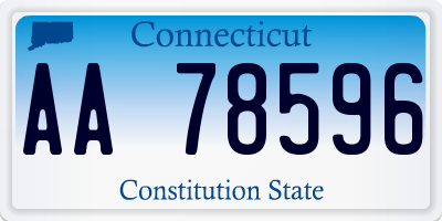 CT license plate AA78596