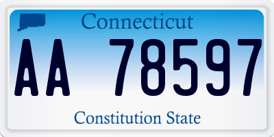 CT license plate AA78597