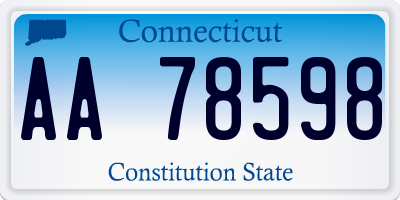 CT license plate AA78598