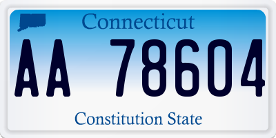 CT license plate AA78604