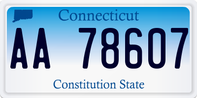 CT license plate AA78607