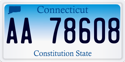 CT license plate AA78608