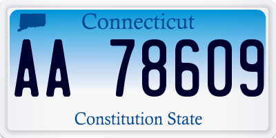 CT license plate AA78609