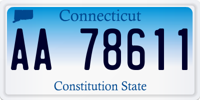 CT license plate AA78611