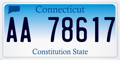 CT license plate AA78617