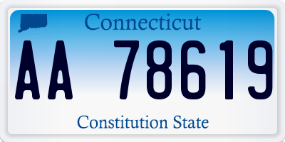 CT license plate AA78619