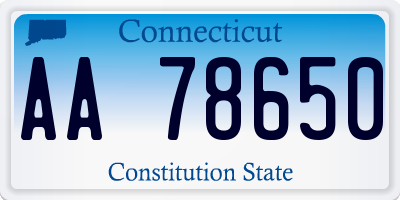 CT license plate AA78650