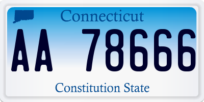 CT license plate AA78666