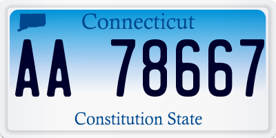 CT license plate AA78667