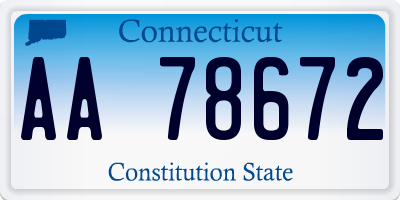 CT license plate AA78672