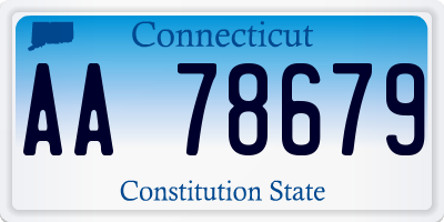 CT license plate AA78679