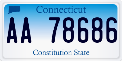 CT license plate AA78686