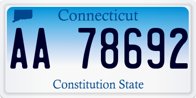 CT license plate AA78692