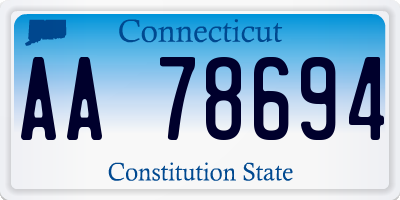 CT license plate AA78694