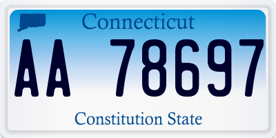 CT license plate AA78697