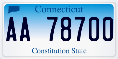 CT license plate AA78700