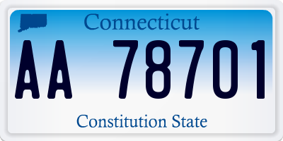 CT license plate AA78701