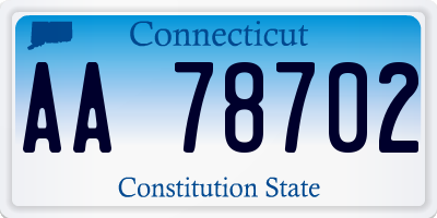 CT license plate AA78702