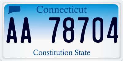 CT license plate AA78704